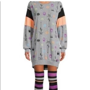 Women's Gray Graphic Pajama Dress